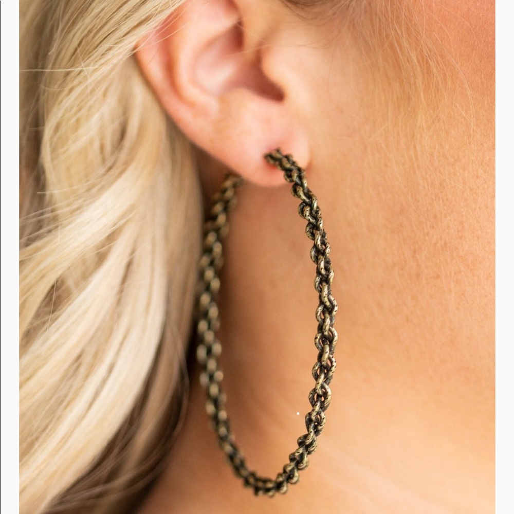 Chainge is Coming Brass Hoops